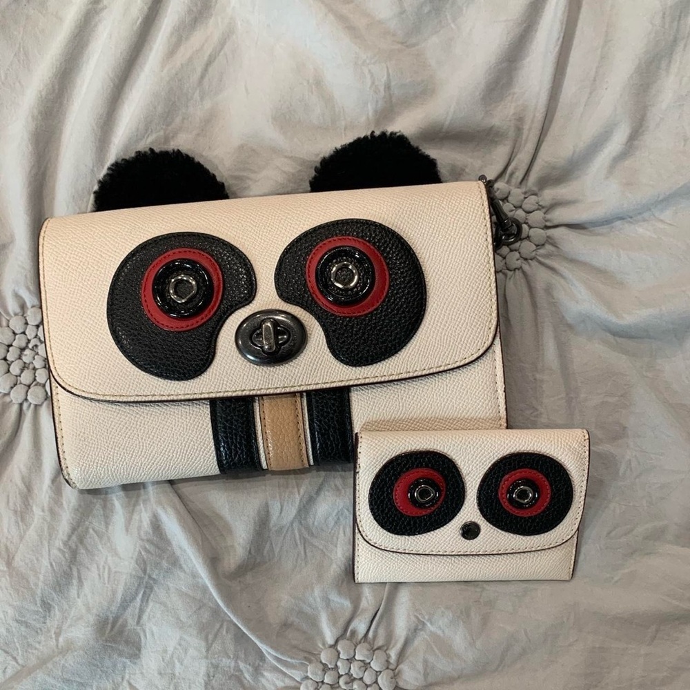 Coach *Limited Edition* Panda Bear Crossbody Bag and Card Wallet set